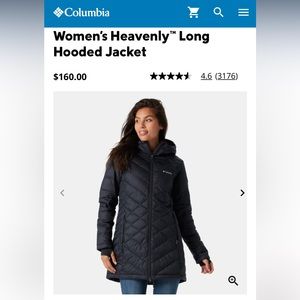 Columbia long hooded coat size small